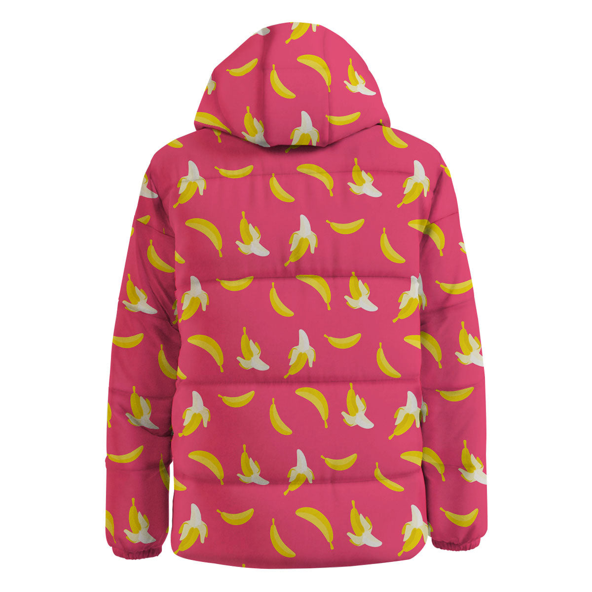 Cartoon Banana Pink Print Pattern Down Jacket-grizzshop