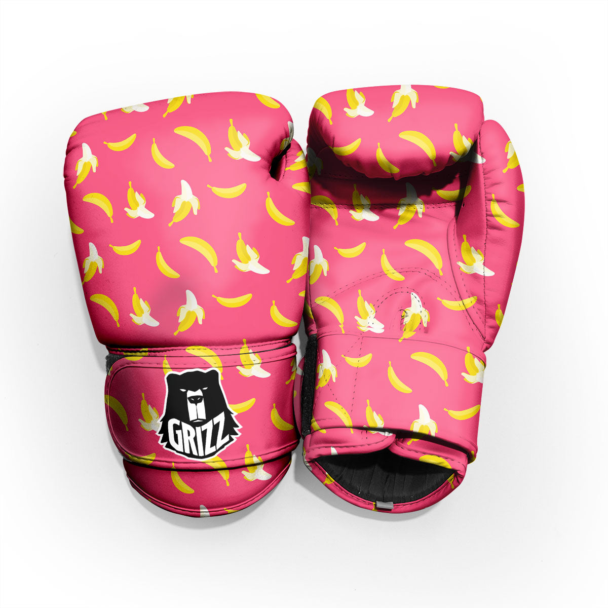 Cartoon Banana Pink Print Pattern Pro Boxing Glove