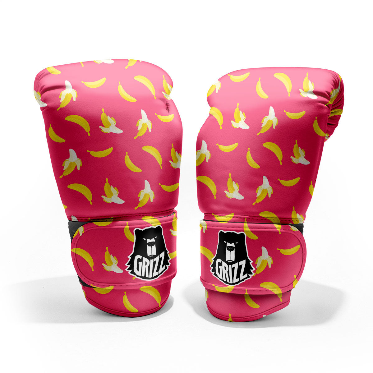 Cartoon Banana Pink Print Pattern Pro Boxing Glove