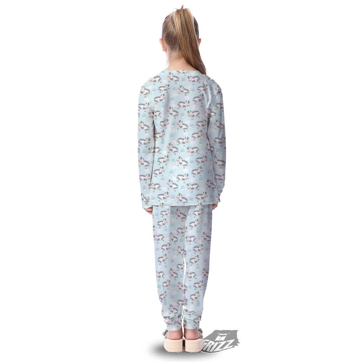 Cartoon Cows Milk Print Pattern Kid's Pajamas-grizzshop