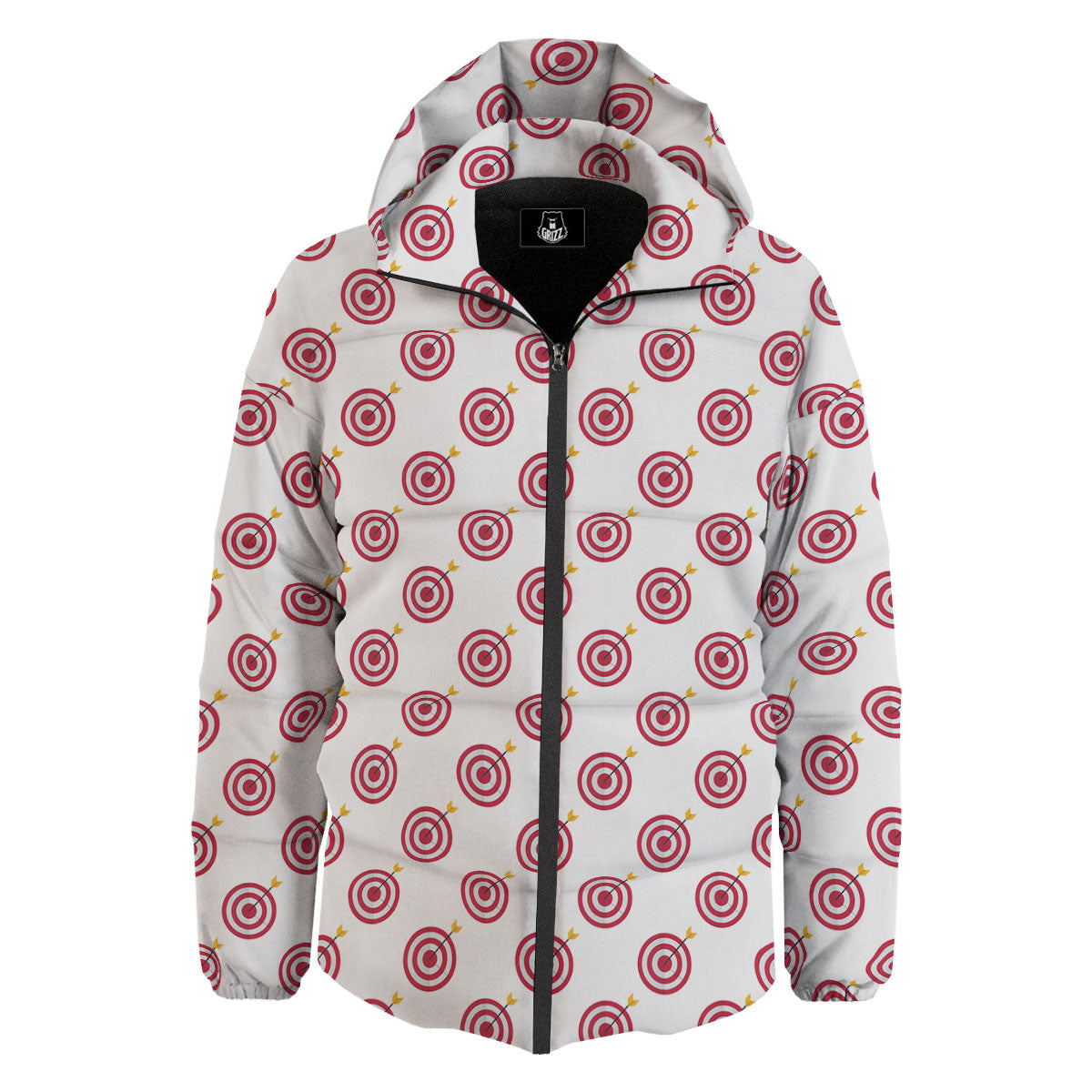 Cartoon Dartboard Print Pattern Down Jacket-grizzshop