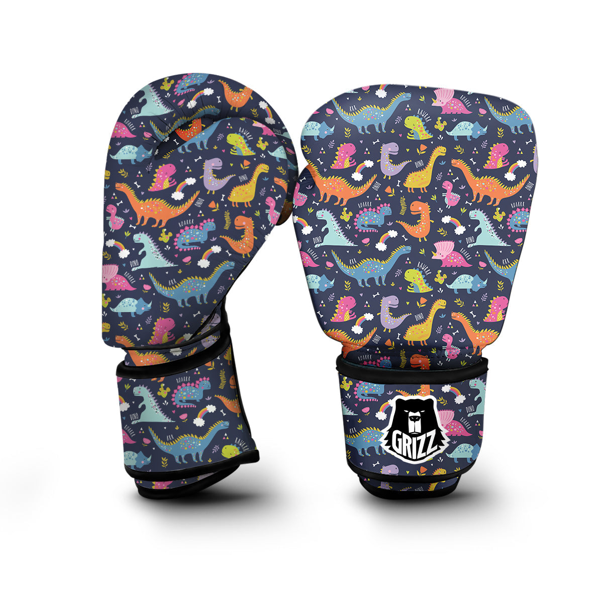 Cartoon Dino Dinosaur Pattern Print Boxing Gloves-grizzshop