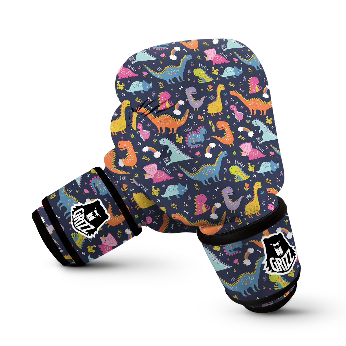 Cartoon Dino Dinosaur Pattern Print Boxing Gloves-grizzshop