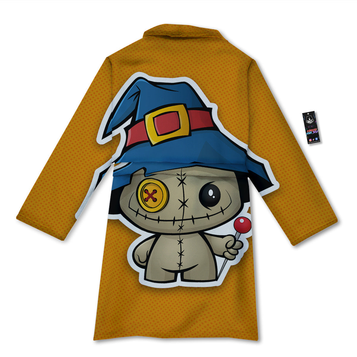 Cartoon Doll Voodoo Print Bathrobe-grizzshop