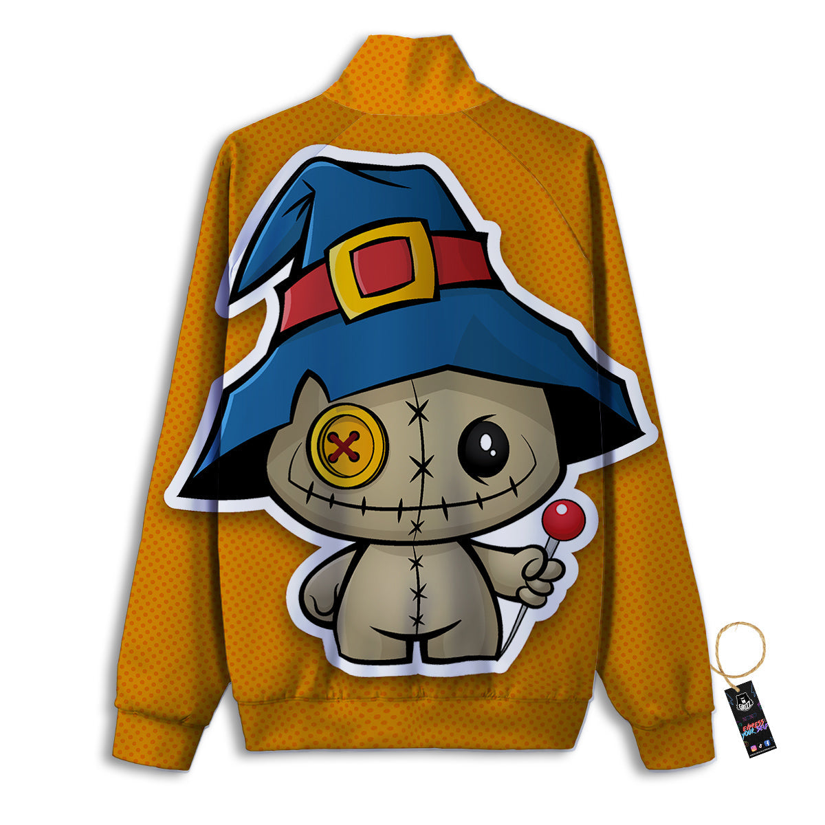 Cartoon Doll Voodoo Print Track Jacket-grizzshop