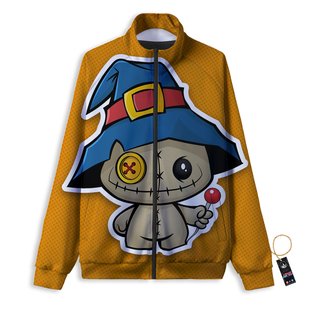 Cartoon Doll Voodoo Print Track Jacket-grizzshop