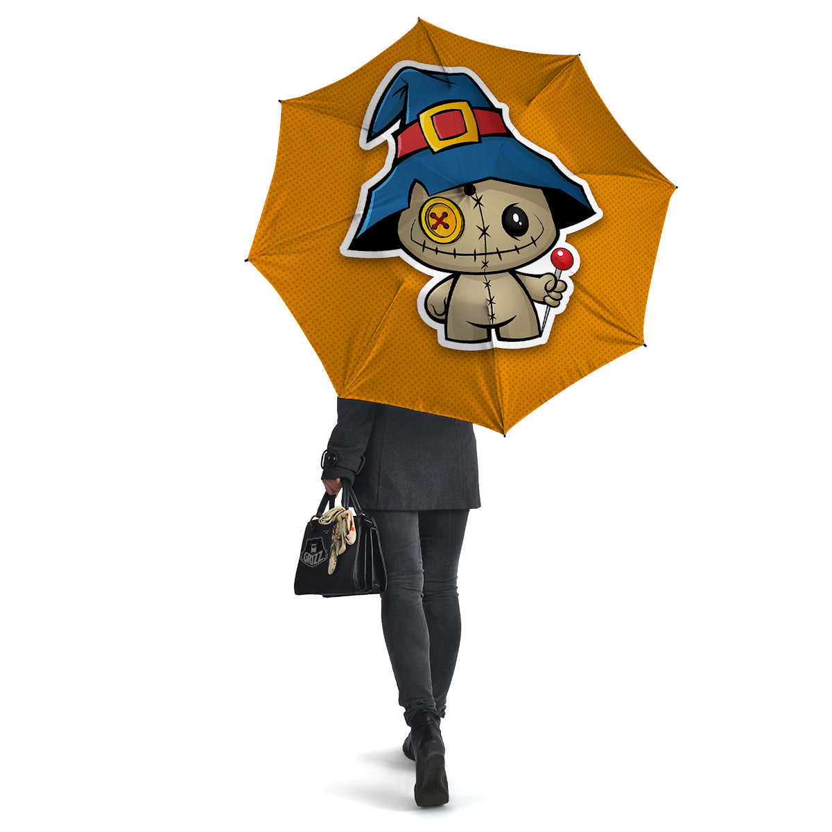 Cartoon Doll Voodoo Print Umbrella-grizzshop