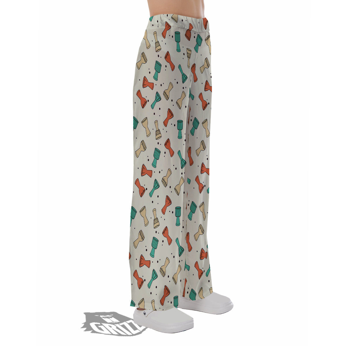 Cartoon Drum Print Pattern Pajama Pants-grizzshop