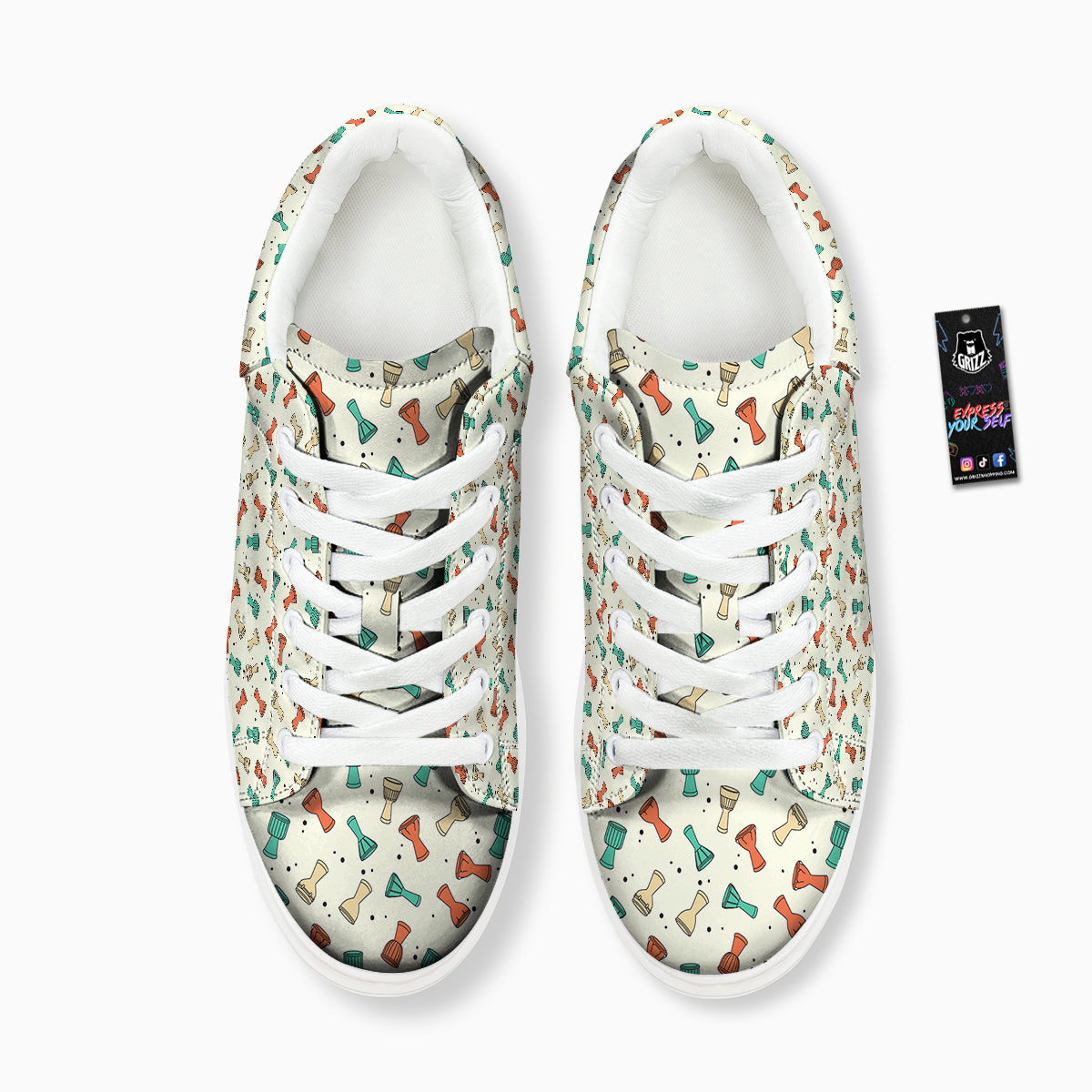 Cartoon Drum Print Pattern Platform Shoes-grizzshop