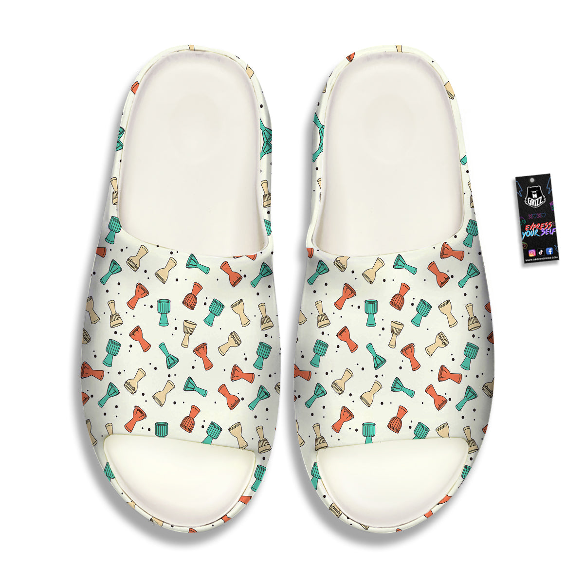 Cartoon Drum Print Pattern Sandals-grizzshop