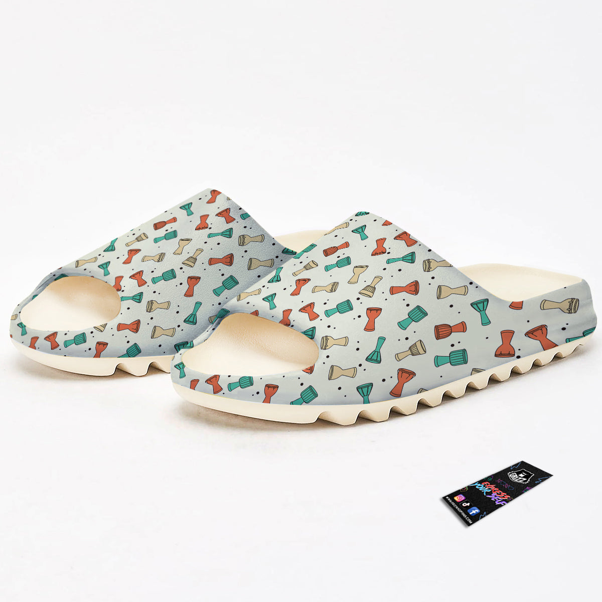 Cartoon Drum Print Pattern Sandals-grizzshop