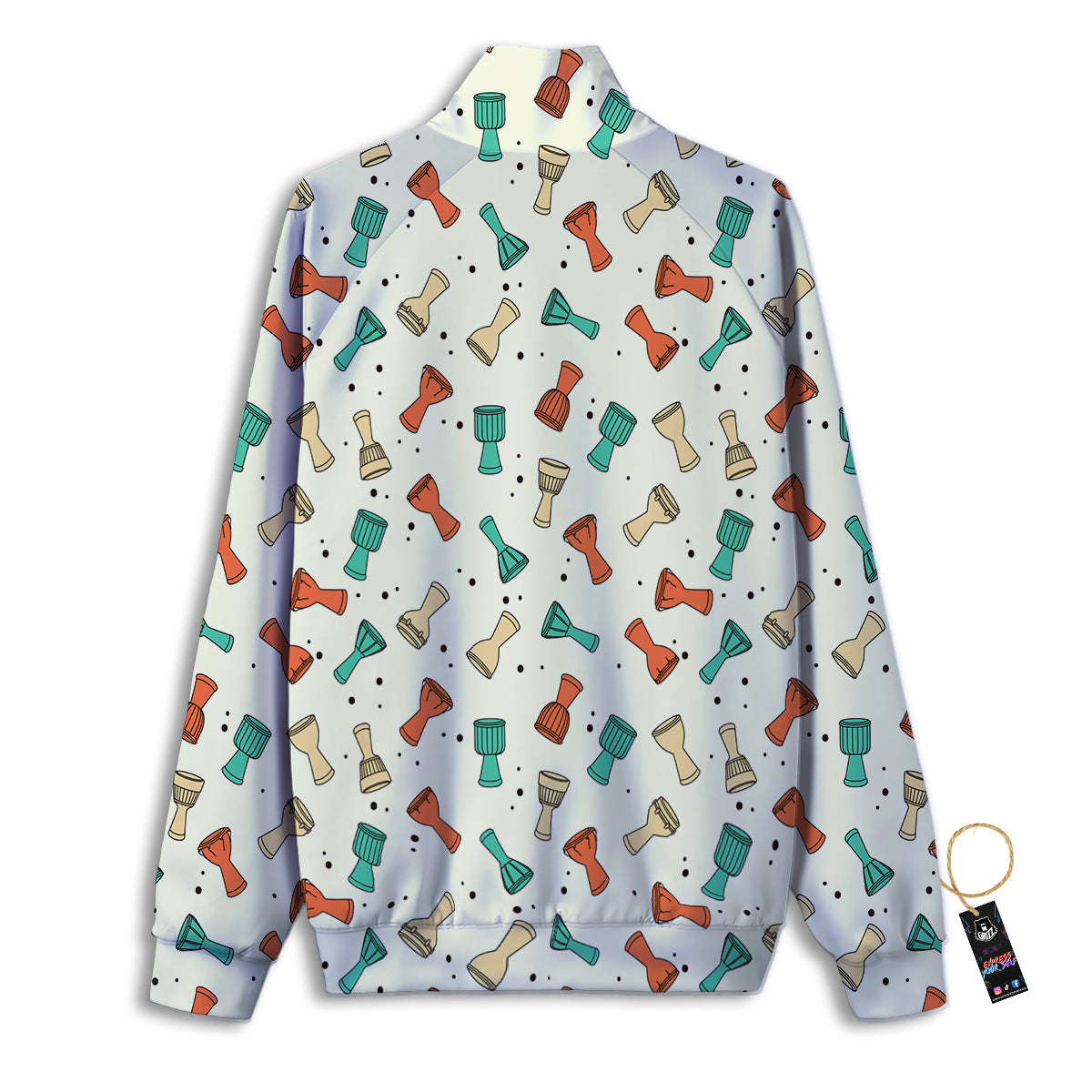 Cartoon Drum Print Pattern Track Jacket-grizzshop