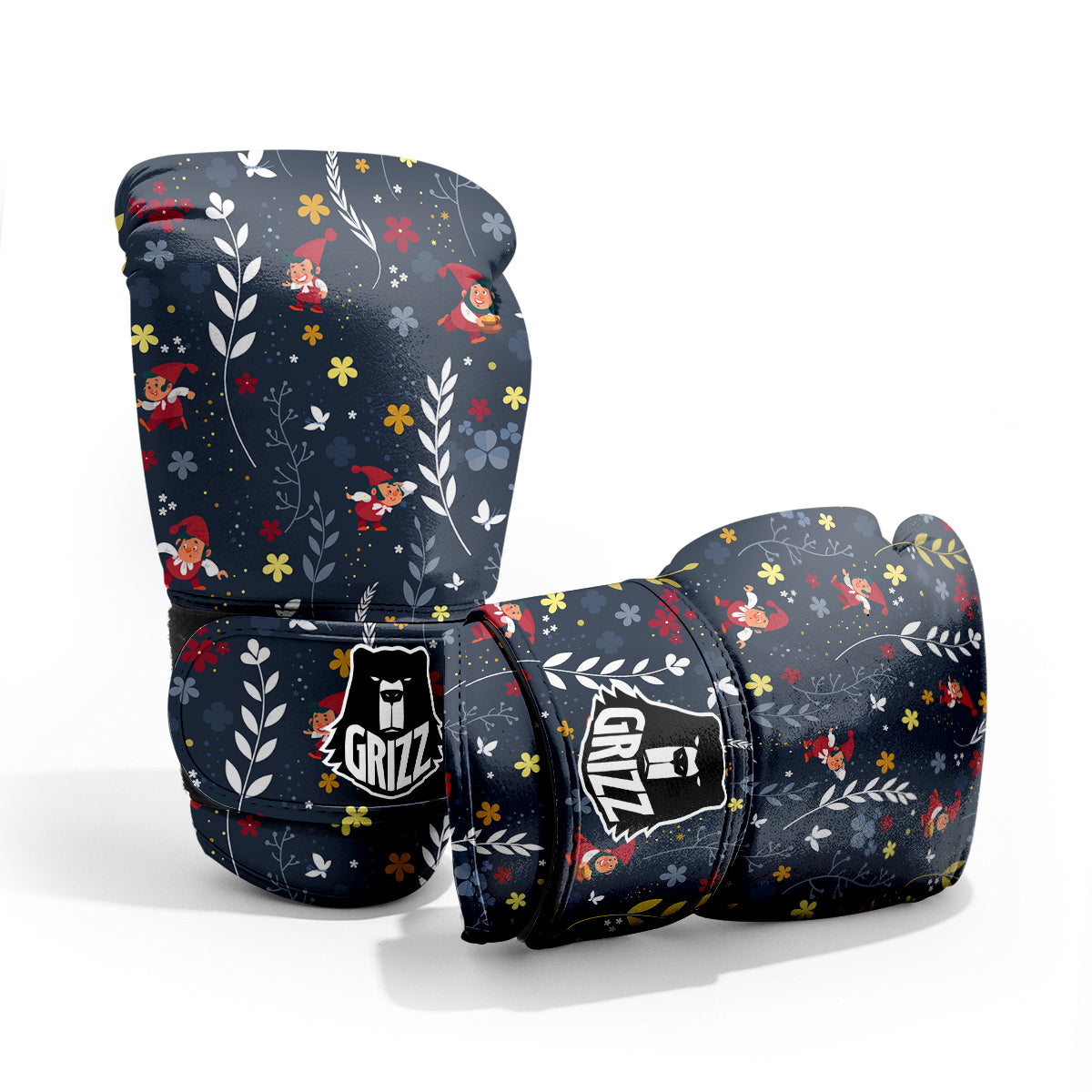 Cartoon Elf And Floral Print Pattern Pro Boxing Glove