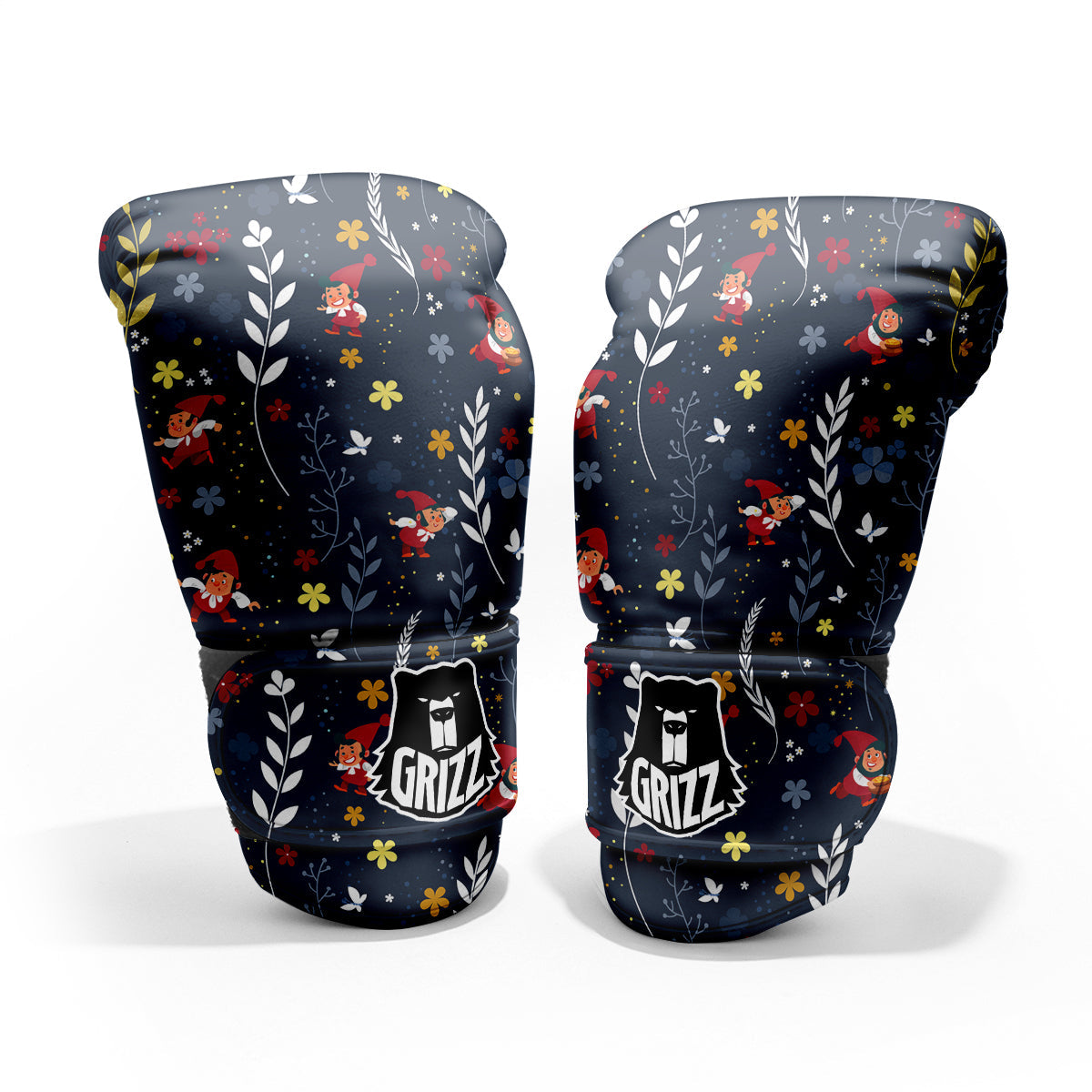 Cartoon Elf And Floral Print Pattern Pro Boxing Glove
