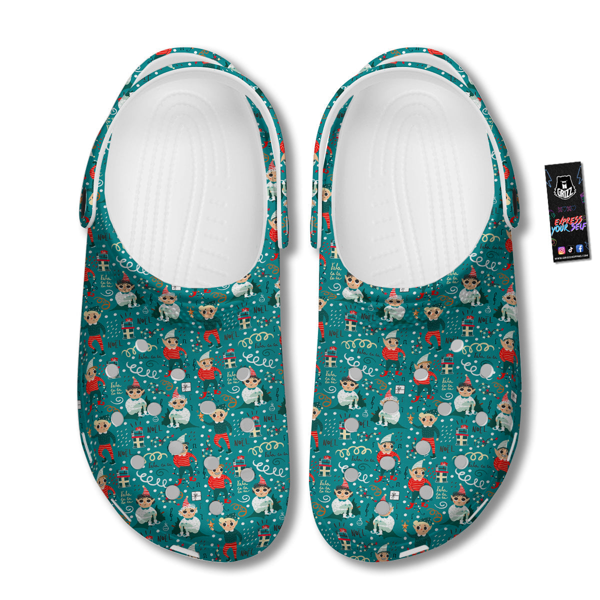 Cartoon Elf Print Pattern Clog-grizzshop
