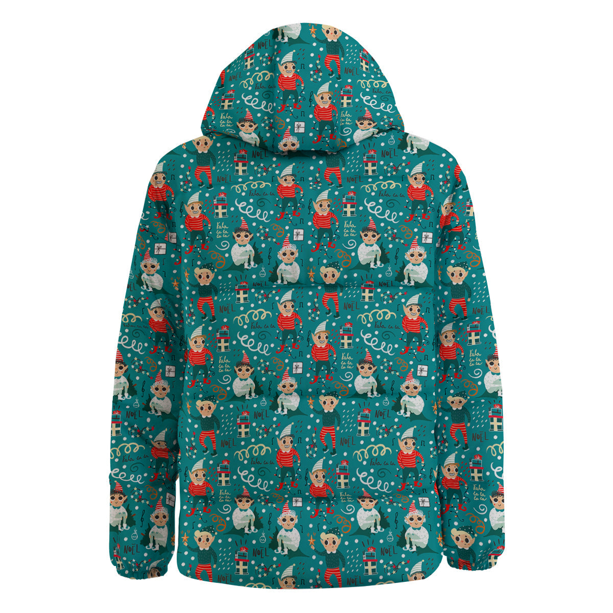 Cartoon Elf Print Pattern Down Jacket-grizzshop