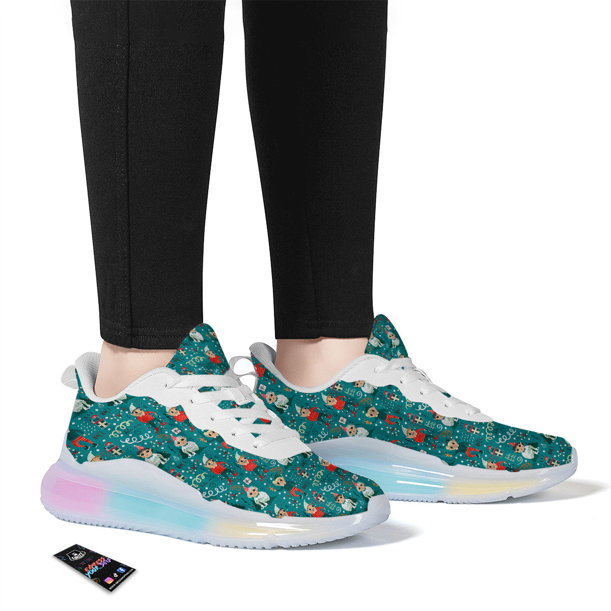 Cartoon Elf Print Pattern Running Sneakers-grizzshop