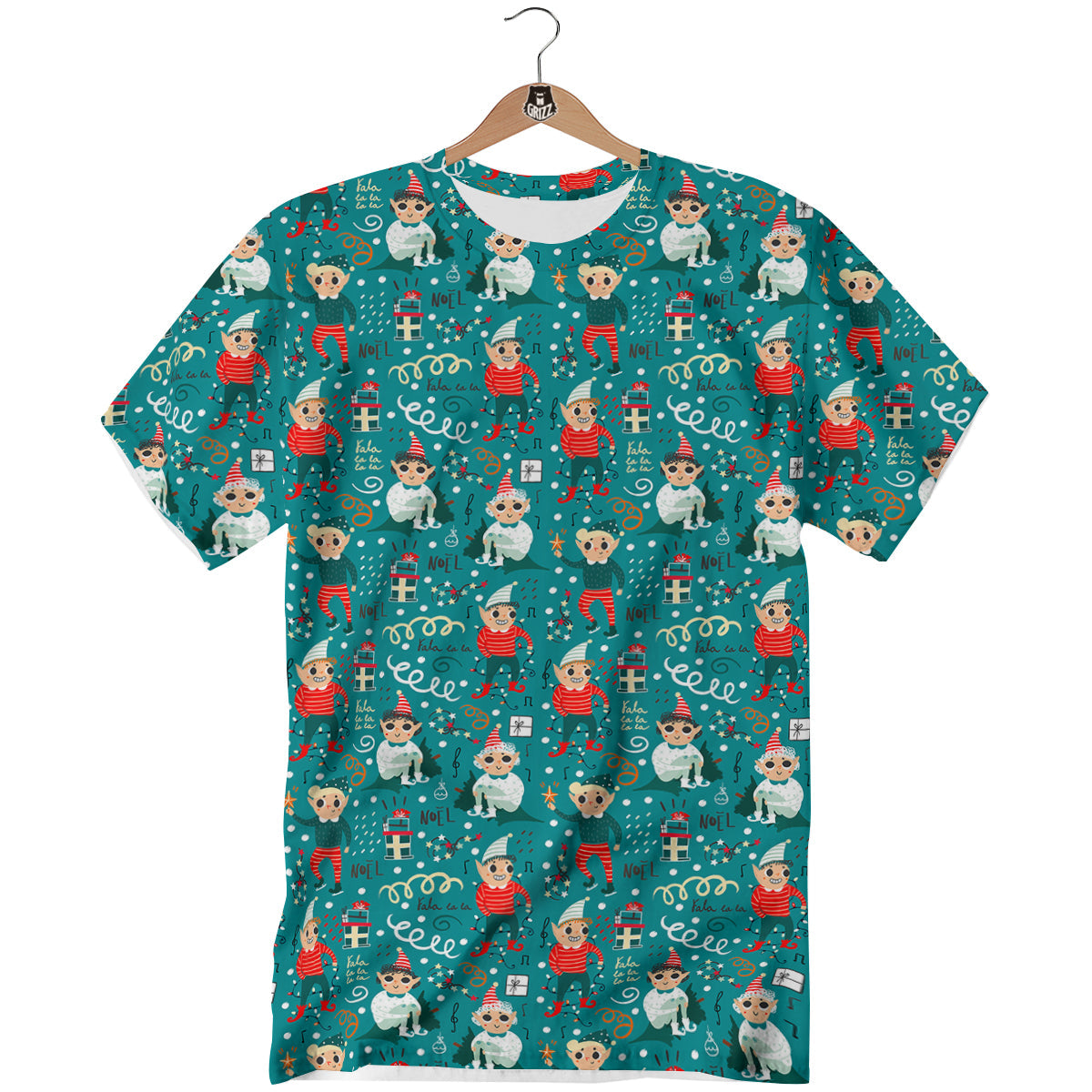 Cartoon Elf Print Pattern T-Shirt-grizzshop