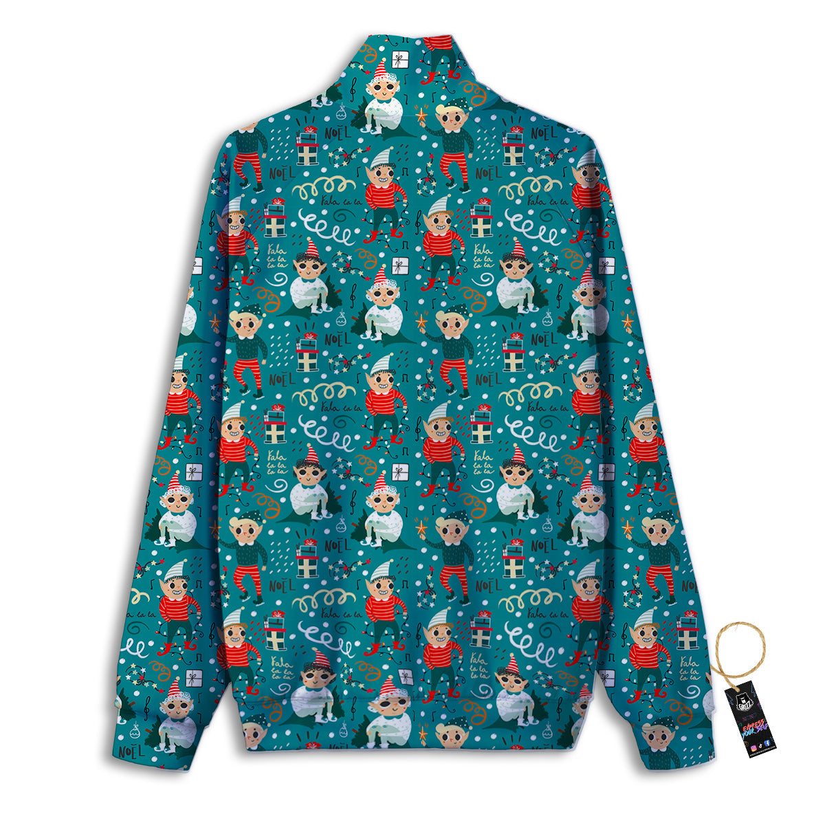Cartoon Elf Print Pattern Track Jacket-grizzshop