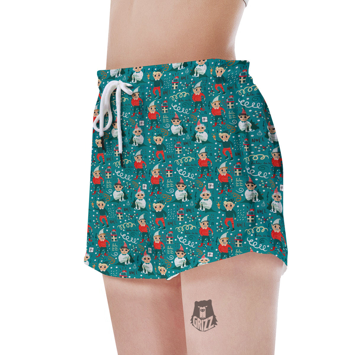 Cartoon Elf Print Pattern Women's Shorts-grizzshop