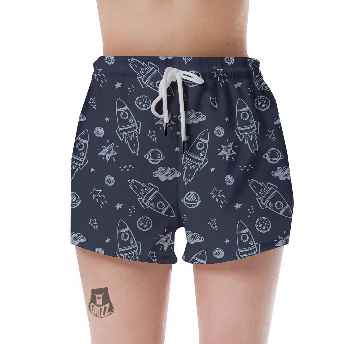 Cartoon Galaxy Space Women's Shorts-grizzshop