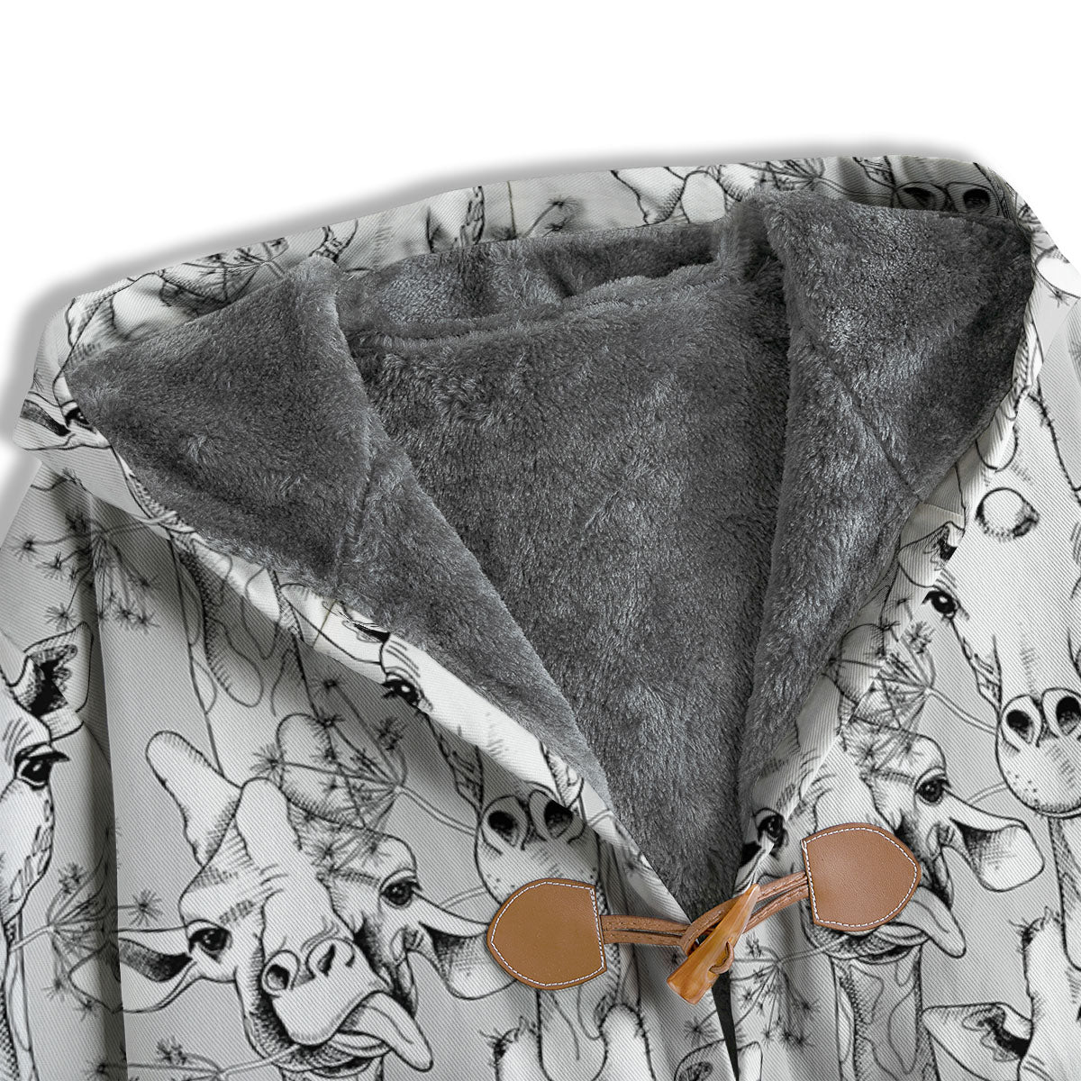 Cartoon Giraffe White And Black Print Men's Windbreaker Jacket-grizzshop
