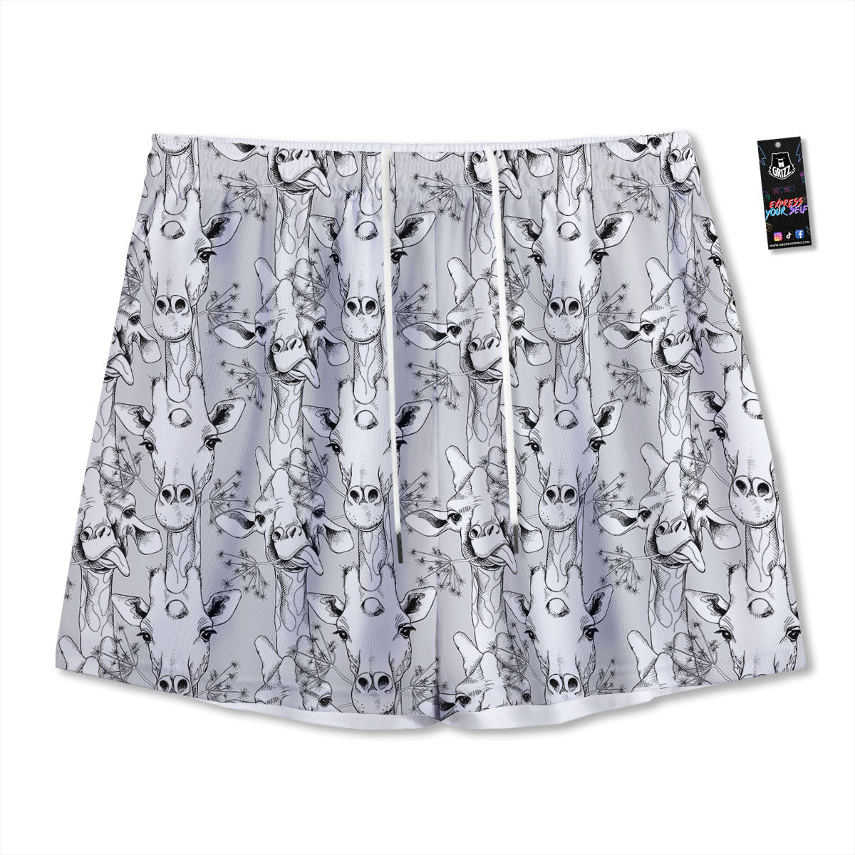 Digital Camo Green Print Pattern Mesh Shorts