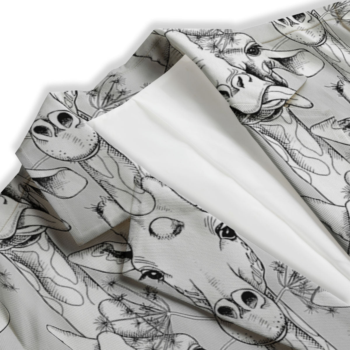 Cartoon Giraffe White And Black Print Women's Blazer-grizzshop