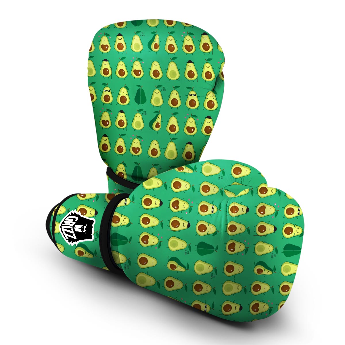 Cartoon Green Avocado Patttern Print Boxing Gloves-grizzshop