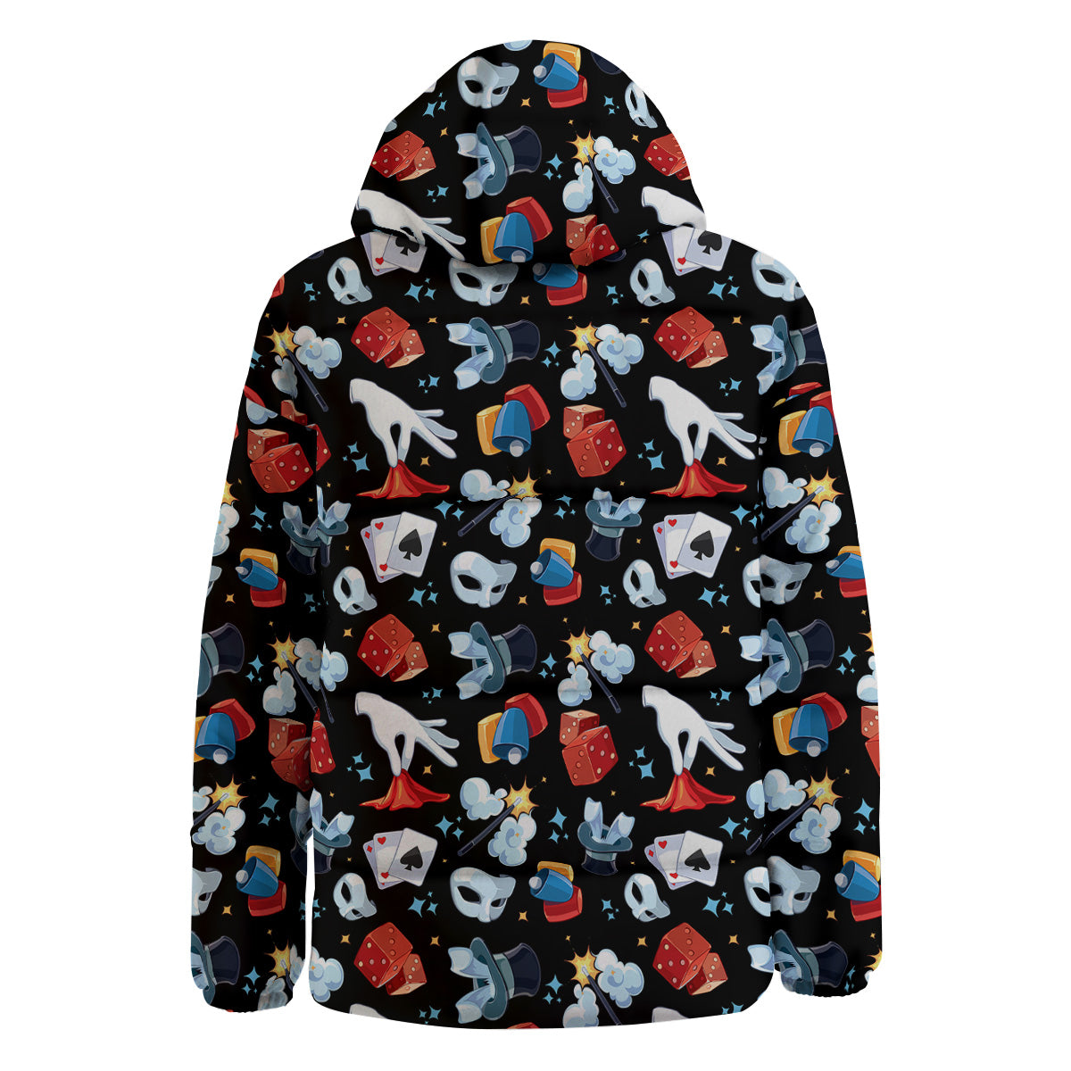 Cartoon Magic Show Print Pattern Down Jacket-grizzshop