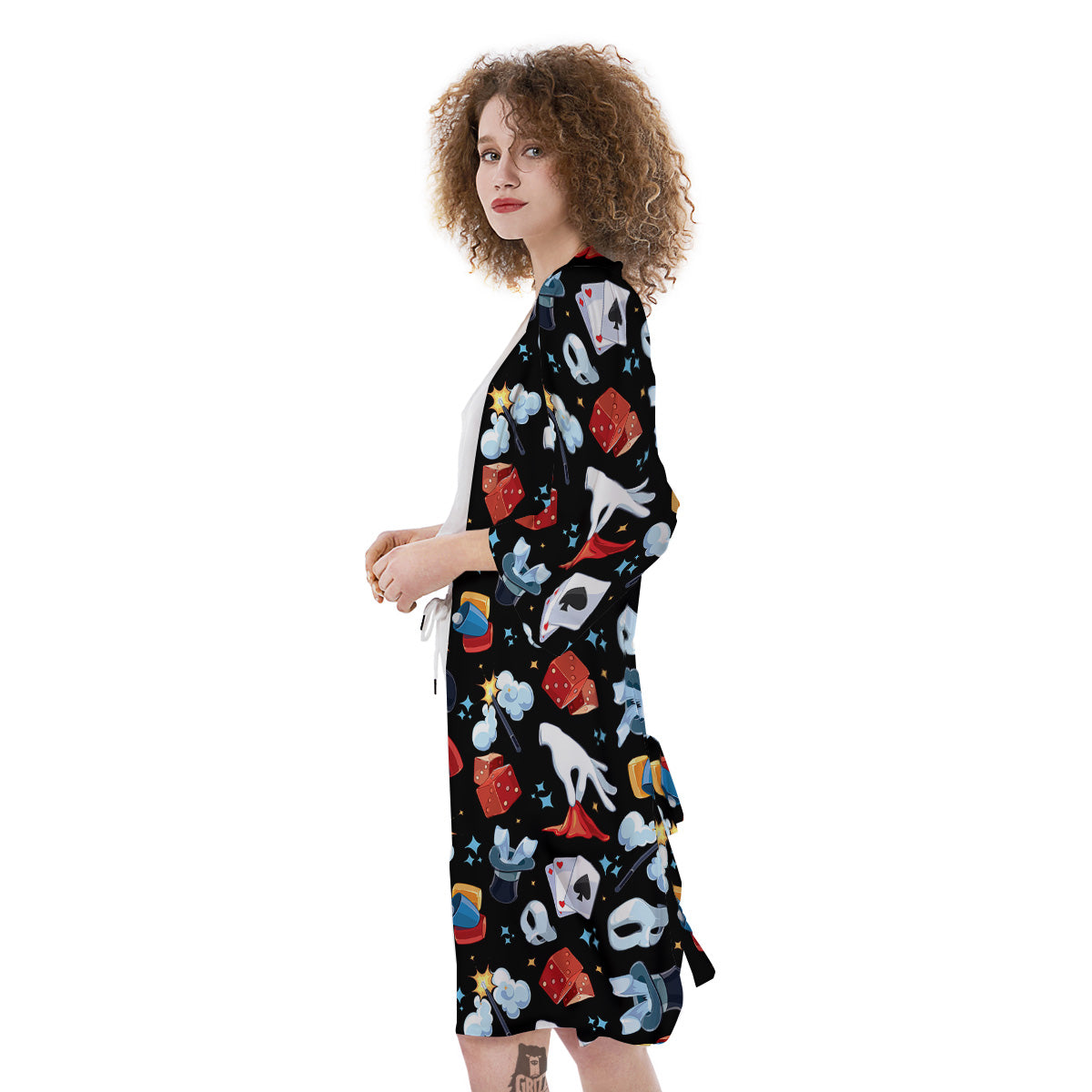 Cartoon Magic Show Print Pattern Kimono-grizzshop