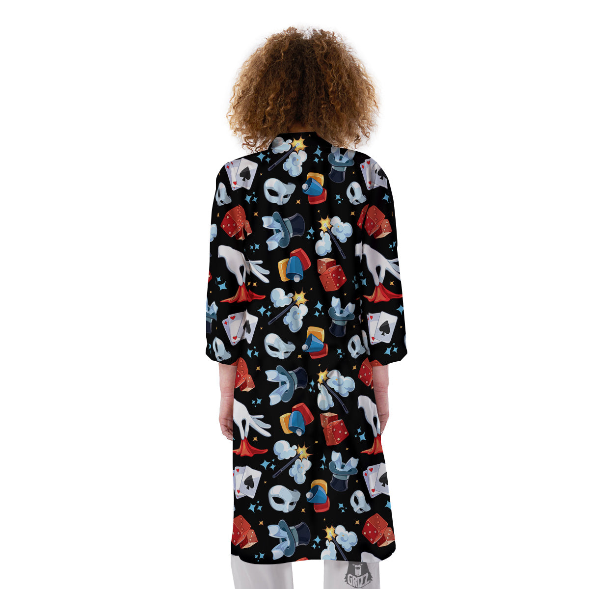 Cartoon Magic Show Print Pattern Kimono-grizzshop