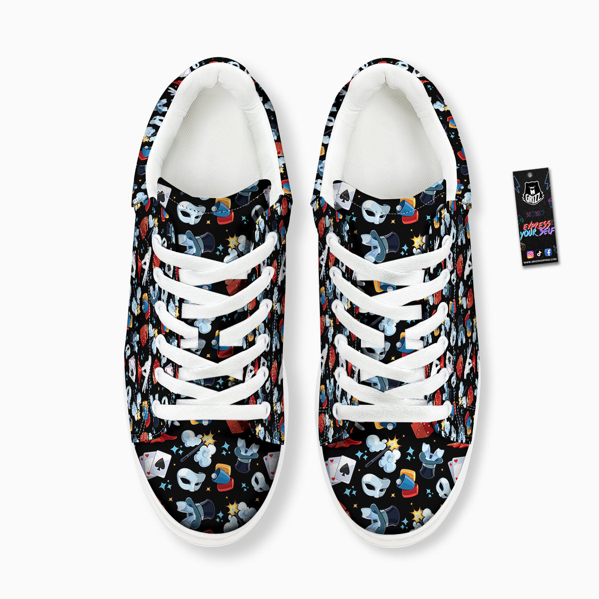 Cartoon Magic Show Print Pattern Platform Shoes-grizzshop
