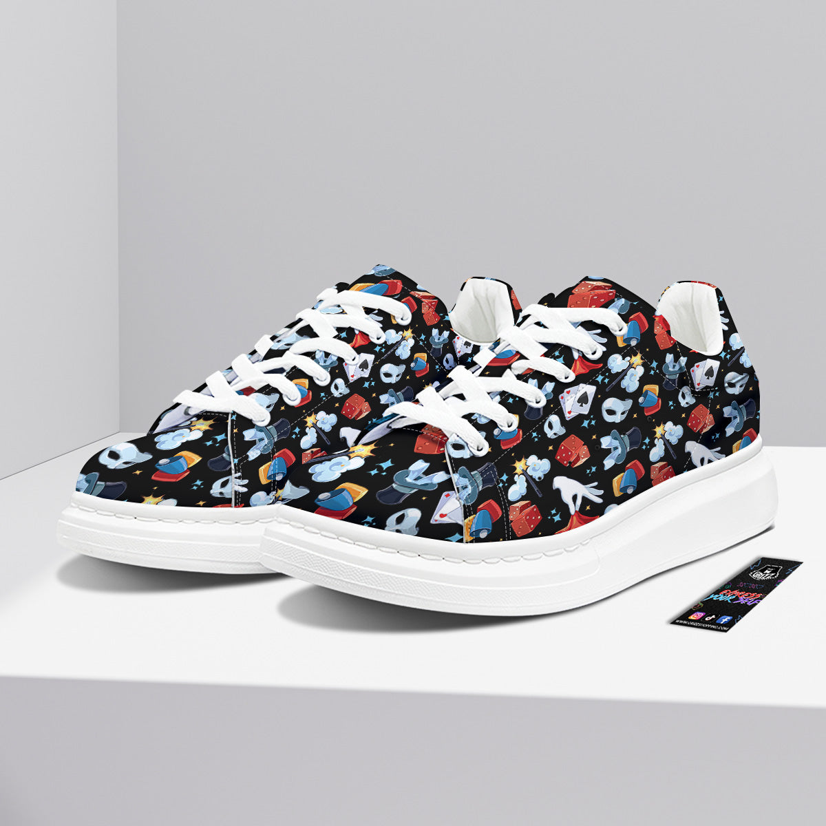 Cartoon Magic Show Print Pattern Platform Shoes-grizzshop