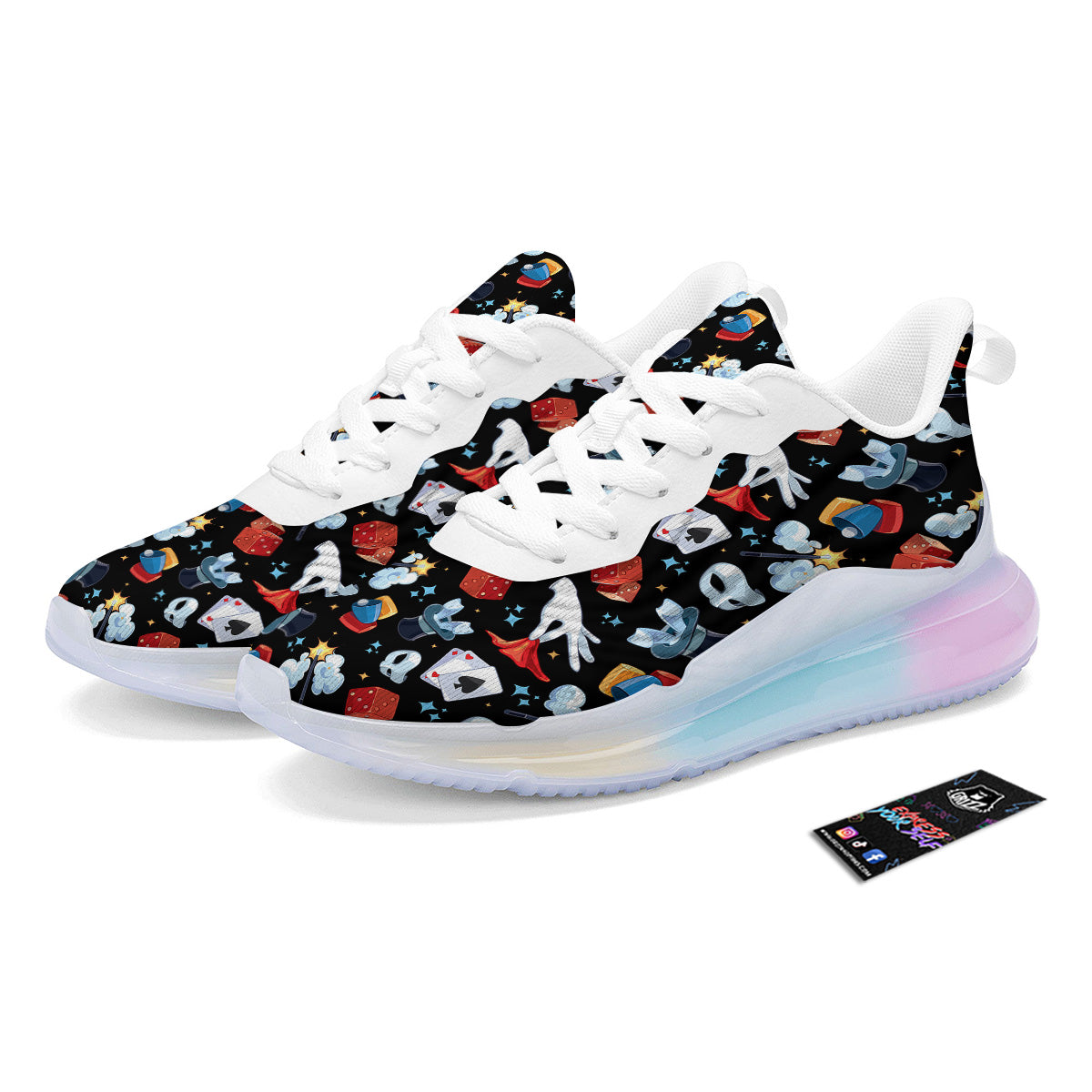 Cartoon Magic Show Print Pattern Running Sneakers-grizzshop