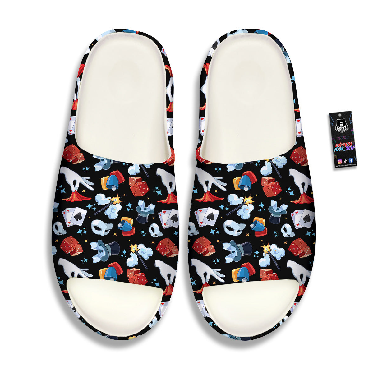Cartoon Magic Show Print Pattern Sandals-grizzshop