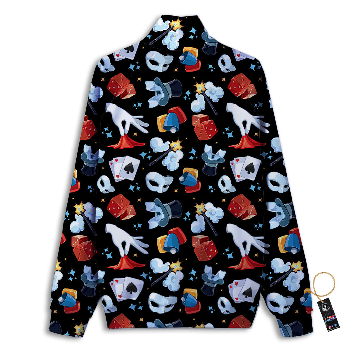 Cartoon Magic Show Print Pattern Track Jacket-grizzshop