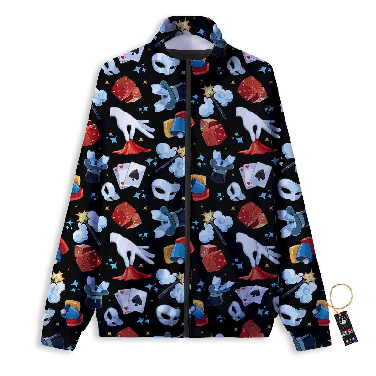 Cartoon Magic Show Print Pattern Track Jacket-grizzshop