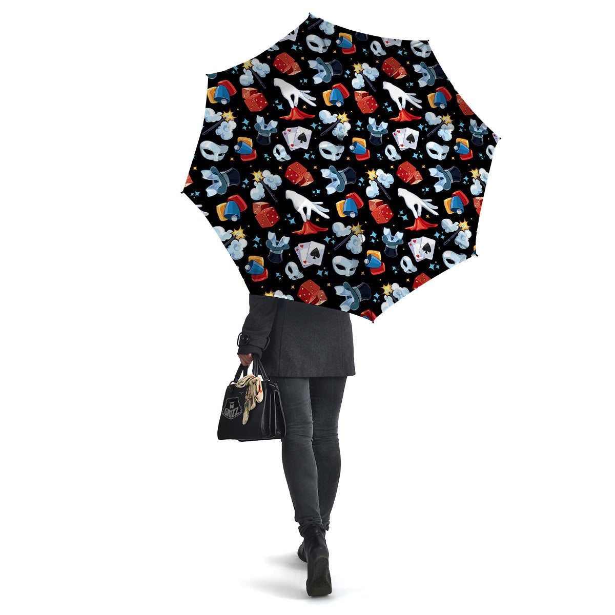 Cartoon Magic Show Print Pattern Umbrella-grizzshop