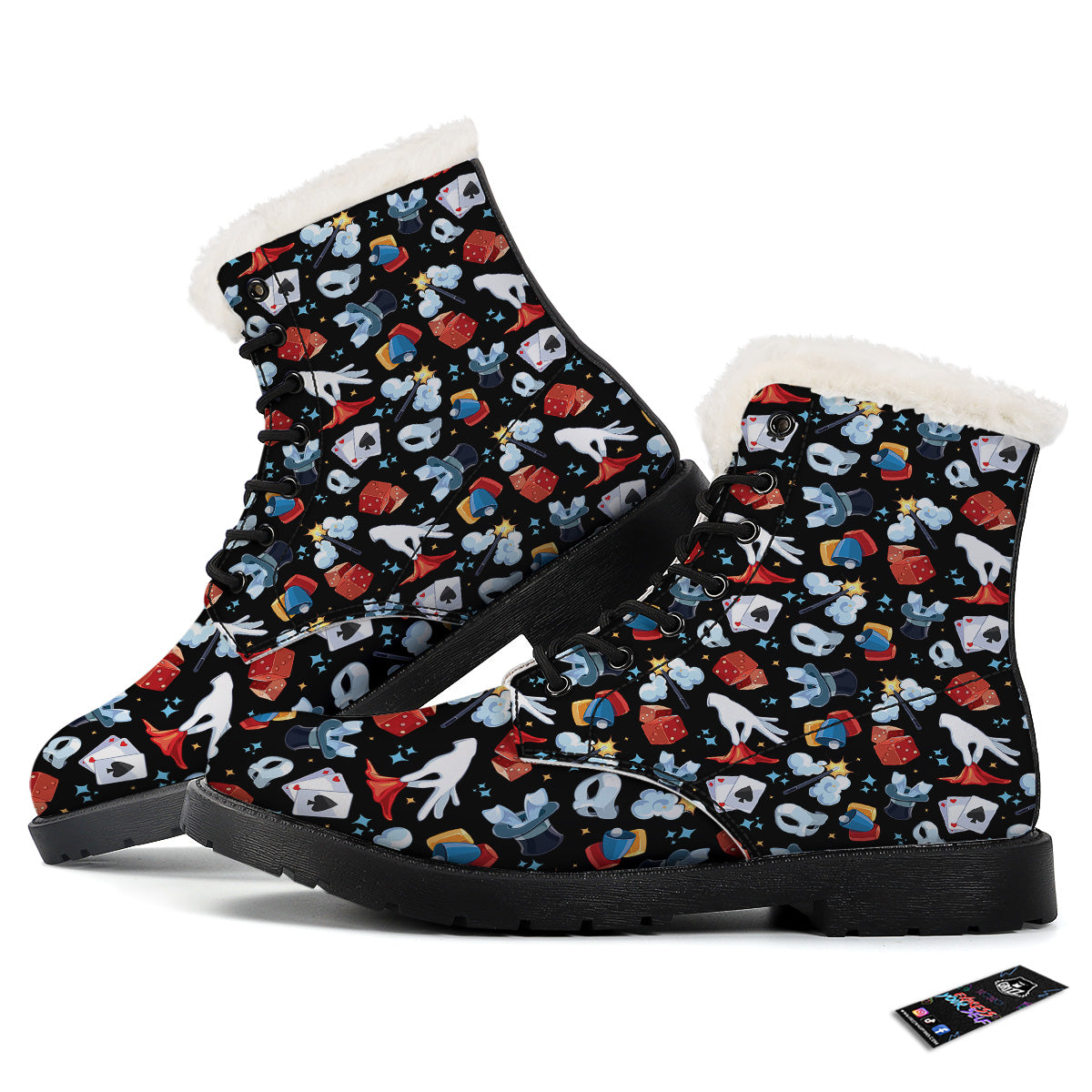 Cartoon Magic Show Print Pattern Winter Boots-grizzshop
