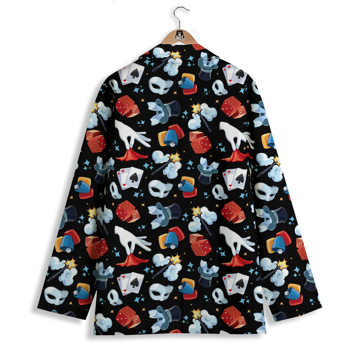 Cartoon Magic Show Print Pattern Women's Blazer-grizzshop