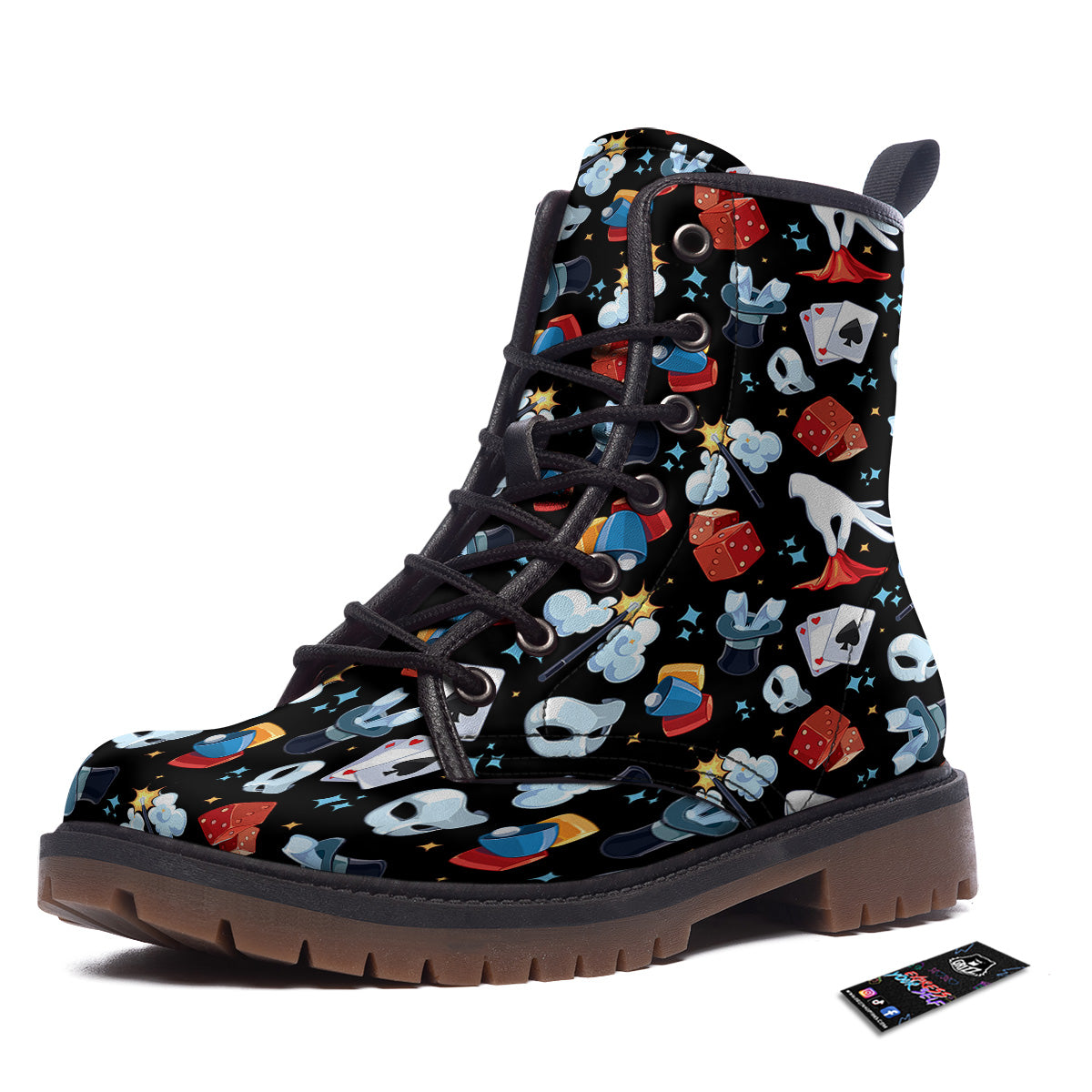 Cartoon Magic Show Print Pattern Work Boots-grizzshop