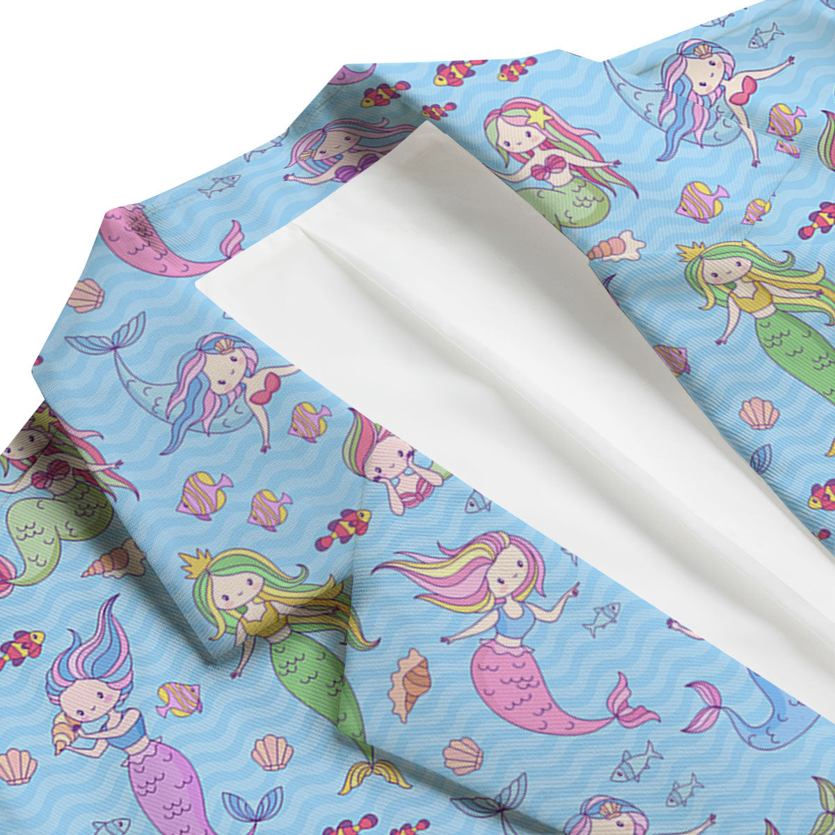 Cartoon Mermaid Print Pattern Men's Blazer-grizzshop