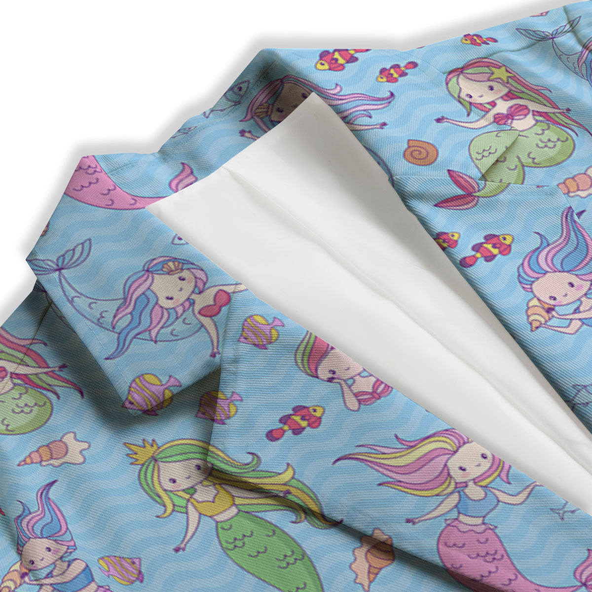 Cartoon Mermaid Print Pattern Women's Blazer-grizzshop