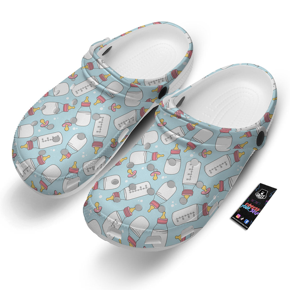Cartoon Milk Bottle Print Pattern Clog-grizzshop
