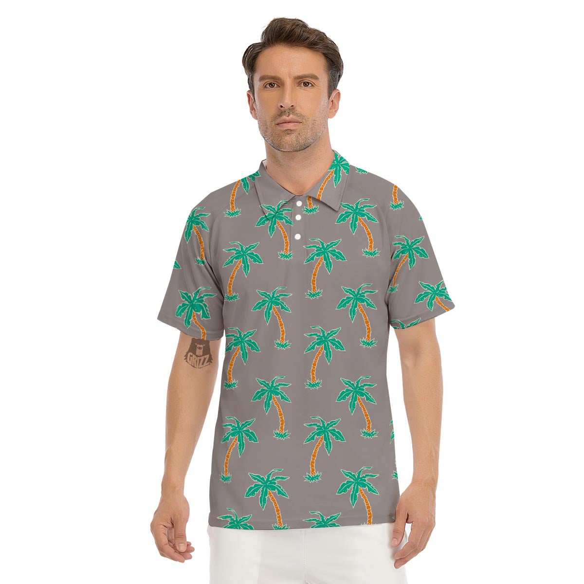 Colorful Palm Tree Hawaiian Print Men's High Top Shoes