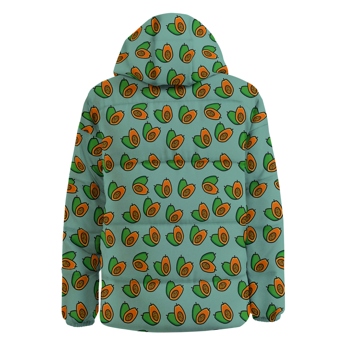 Cartoon Papaya Print Pattern Down Jacket-grizzshop