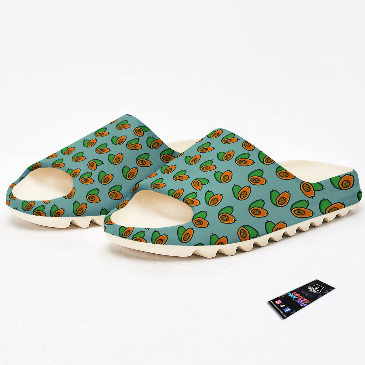 Cartoon Papaya Print Pattern Sandals-grizzshop