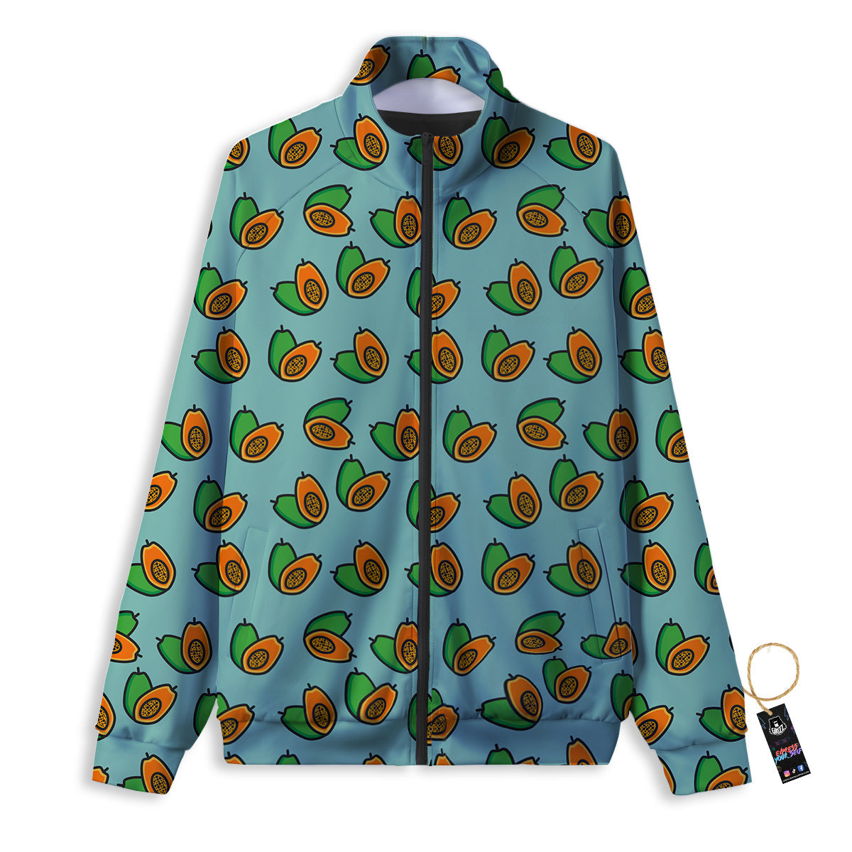 Cartoon Papaya Print Pattern Track Jacket-grizzshop