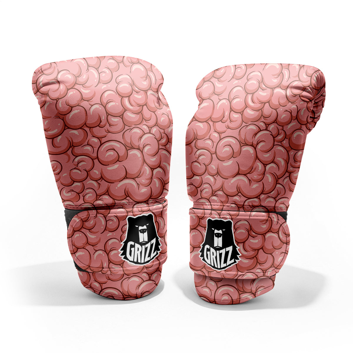 Cartoon Pink Brain Print Pattern Pro Boxing Glove